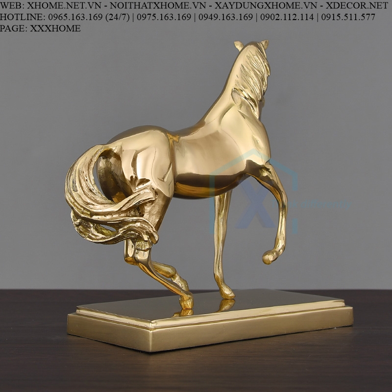 Decor bằng đồng X HOME Hà Nội Hồ Chí Minh Ngựa đồng mạ vàng
