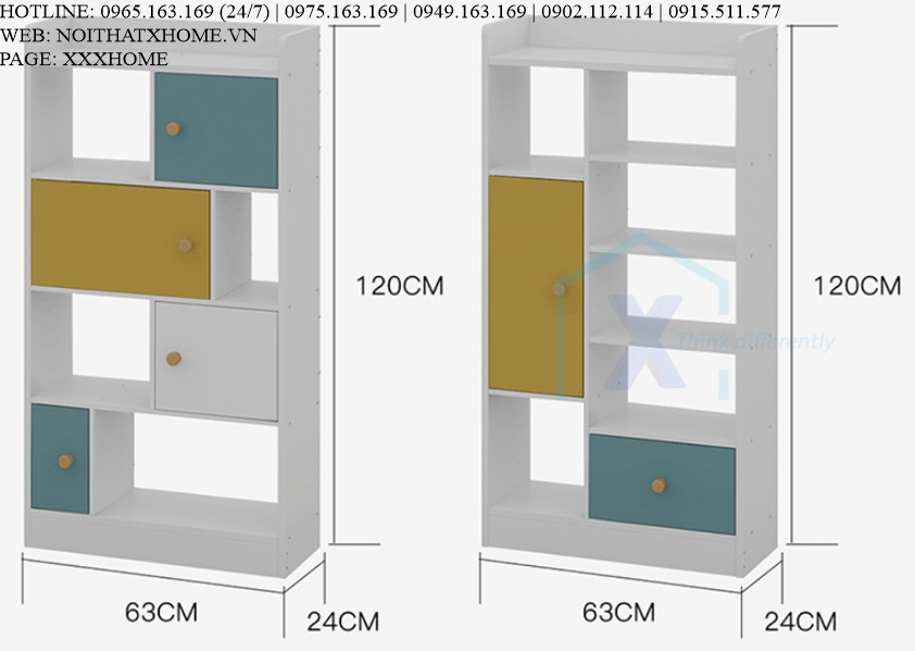 GIÁ SÁCH TỦ SÁCH GỖ X HOME Hà Nội Sài Gòn Hồ Chí Minh XHOME1108