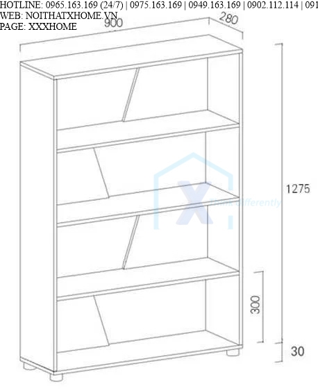 GIÁ SÁCH TỦ SÁCH GỖ X HOME Hà Nội Sài Gòn Hồ Chí Minh XHOME2243