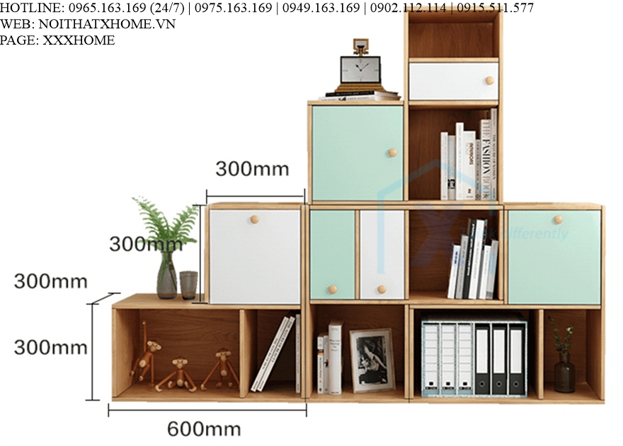 GIÁ SÁCH TỦ SÁCH GỖ X HOME Hà Nội Sài Gòn Hồ Chí Minh XHOME2228