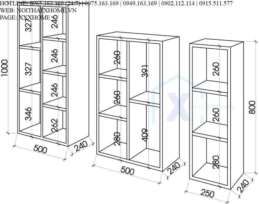 GIÁ SÁCH TỦ SÁCH GỖ X HOME Hà Nội Sài Gòn Hồ Chí Minh XHOME3340