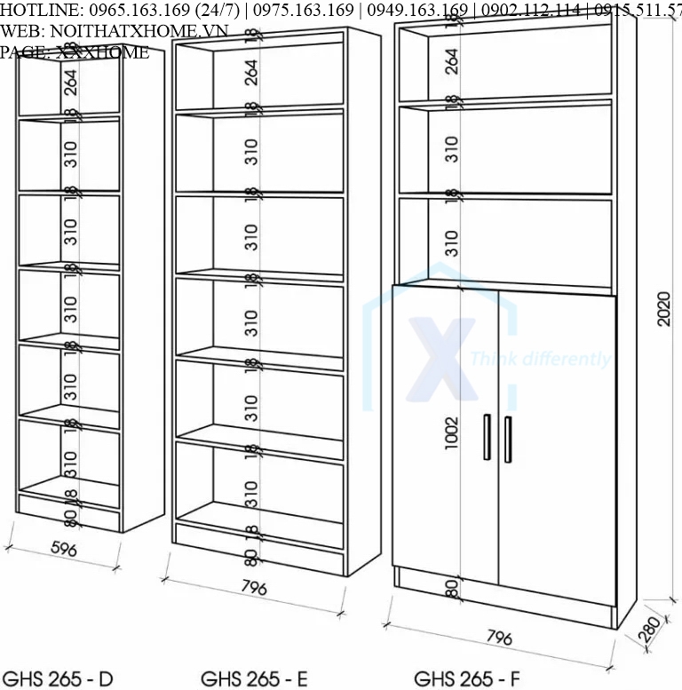 GIÁ SÁCH TỦ SÁCH GỖ X HOME Hà Nội Sài Gòn Hồ Chí Minh XHOME3316