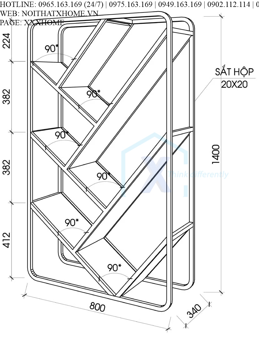 GIÁ SÁCH TỦ SÁCH GỖ X HOME Hà Nội Sài Gòn Hồ Chí Minh XHOME4430