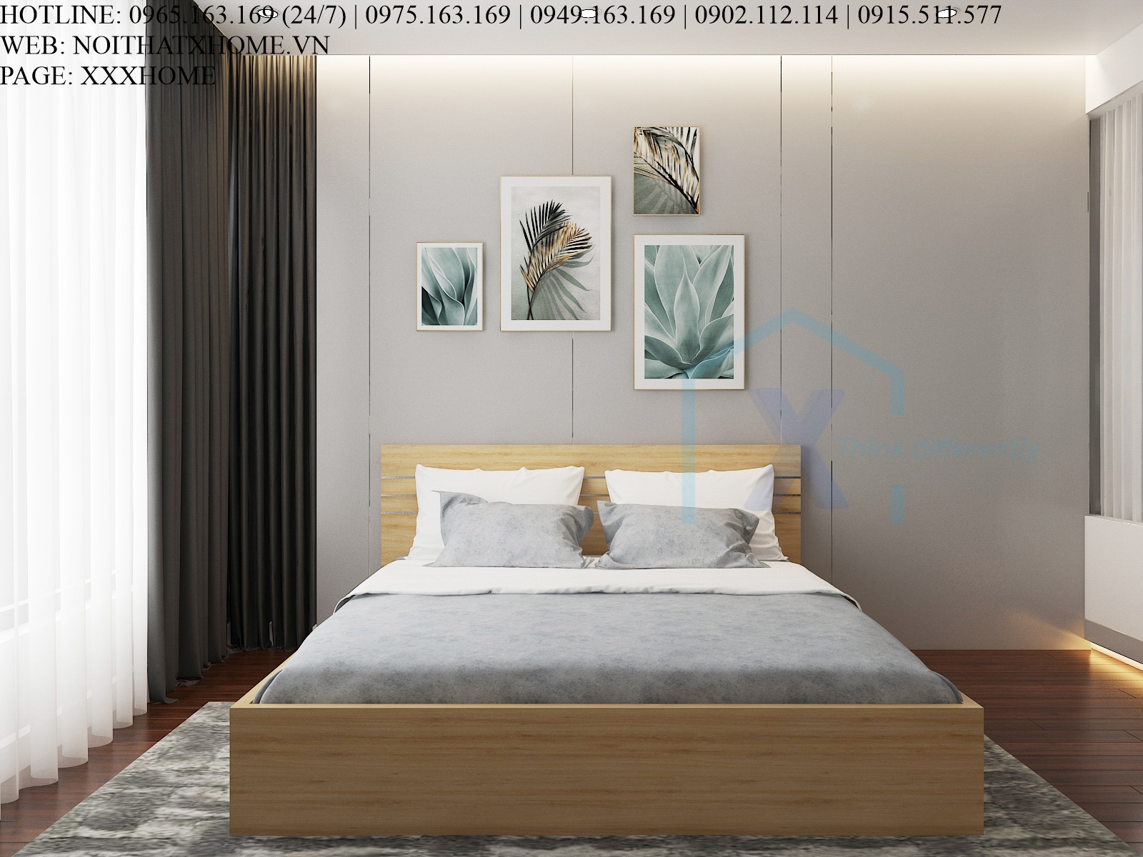 GIƯỜNG NGỦ GỖ CÔNG NGHIỆP X HOME HÀ NỘI SÀI GÒN HỒ CHÍ MINH XHOME09