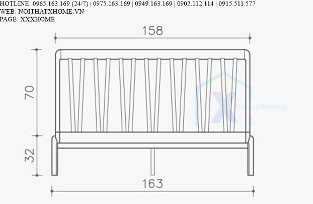 GIƯỜNG NGỦ GỖ TỰ NHIÊN X HOME Hà Nội XHOME3317