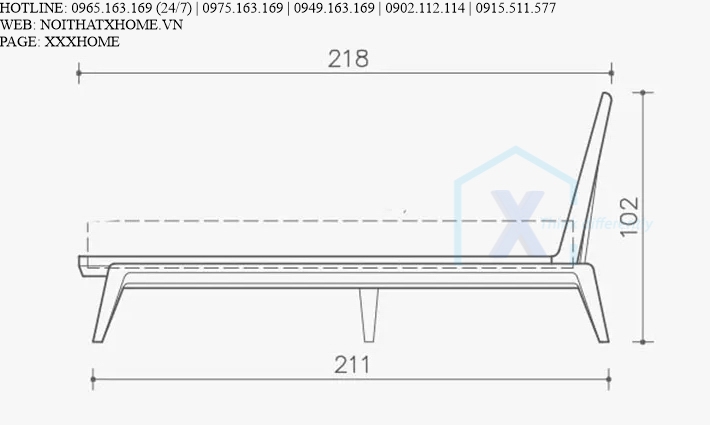 GIƯỜNG NGỦ GỖ TỰ NHIÊN X HOME Hà Nội XHOME3317