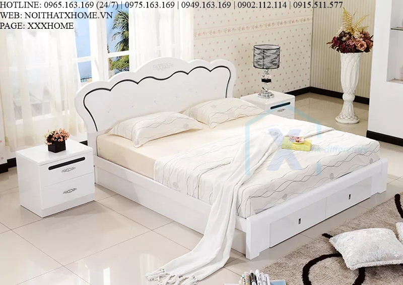 GIƯỜNG NGỦ GỖ TỰ NHIÊN X HOME Hà Nội XHOME3330