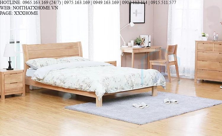 GIƯỜNG NGỦ GỖ TỰ NHIÊN X HOME Hà Nội XHOME3346