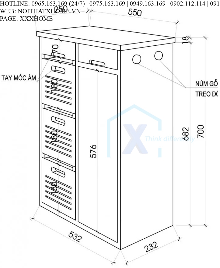 TỦ KỆ GỖ TRANG TRÍ X HOME Hà Nội Sài Gòn Hồ Chí Minh XHOME5535