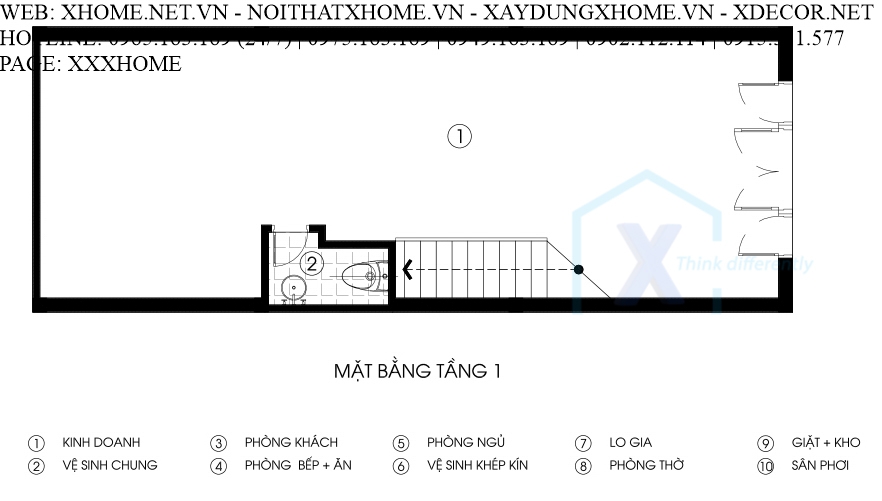 THIẾT KẾ THI CÔNG KIẾN TRÚC NHÀ PHỐ X HOME HÀ NỘI XHOME10