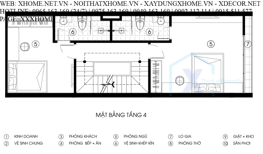 THIẾT KẾ THI CÔNG KIẾN TRÚC NHÀ PHỐ X HOME HÀ NỘI XHOME10