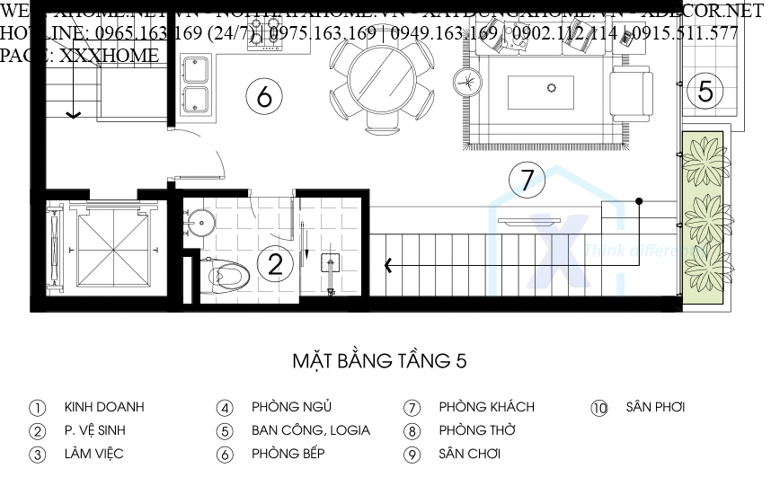 THIẾT KẾ THI CÔNG KIẾN TRÚC NHÀ PHỐ X HOME HÀ NỘI XHOME11