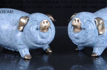 Decor bằng đồng X HOME Hà Nội Hồ Chí Minh Cặp Lợn phú quí