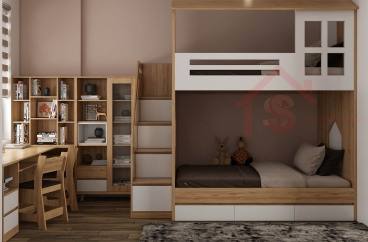 S HOME Combo mẫu nội thất phòng ngủ cho bé đẹp hiện đại tiện dụng SHOME6809