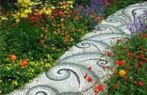 Lối đi đẹp trong vườn theo phong cách mosaic 