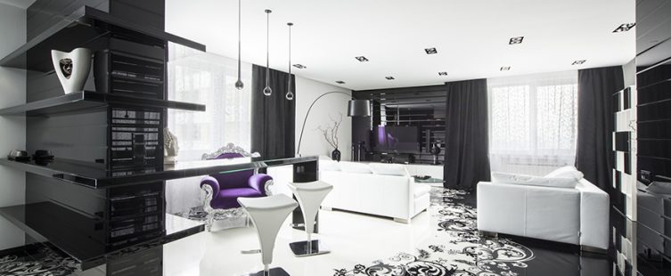  Bộ sưu tập những mẫu thiết kế nội thất kết hợp 2 màu trắng – đen (P2)					