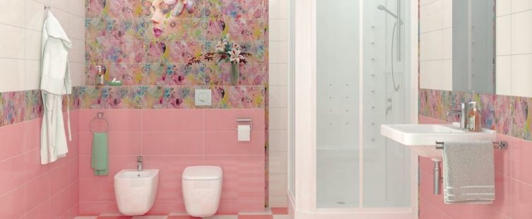  Trang trí phòng tắm hiện đại với tone hồng pastel ngọt ngào					