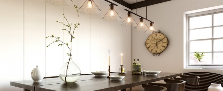  Gợi ý các mẫu đèn thả bàn ăn đẹp cho phòng ăn hiện đại					