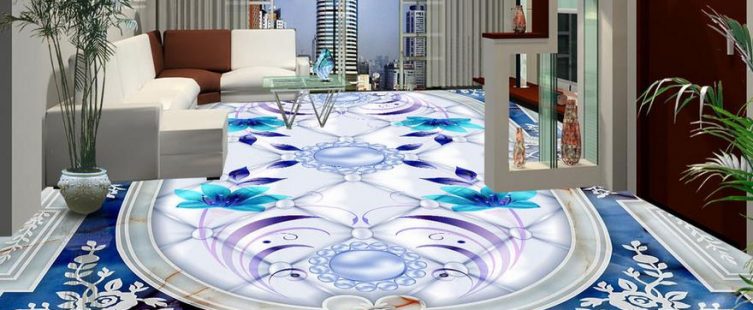  Sàn nhà 3D phòng khách – Vật liệu thiết kế cực sống động, bắt mắt					
