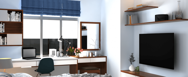  Thiết kế nội thất  phòng khách và phòng ngủ hiện đại nhà chị Phương – An Bình City					