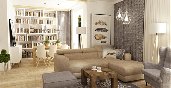  Tham khảo mẫu thiết kế phòng khách đẹp hiện đại cho gia đình					