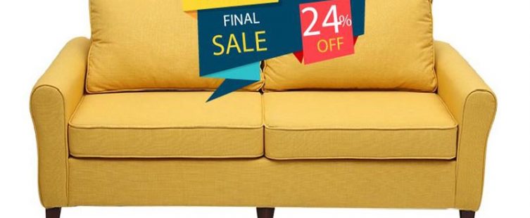  Tặng mã giảm giá 24% sofa văng nỉ vàng V9.SF.06 tại Adayroi					