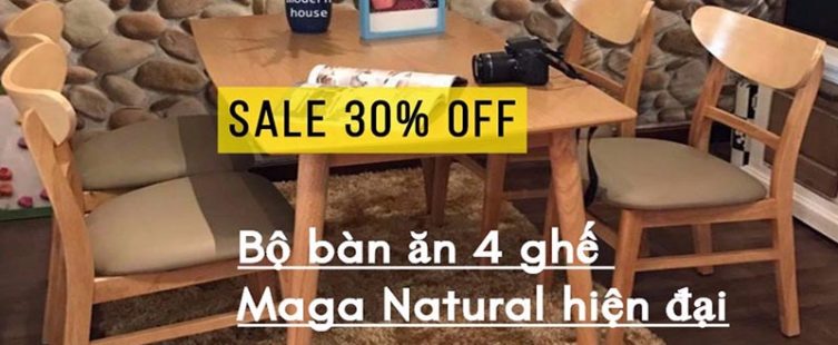  ⚡ Ưu đãi tháng 9, giảm giá 30% bộ bàn ăn Mango 4 ghế hiện đại tại GO HOME					