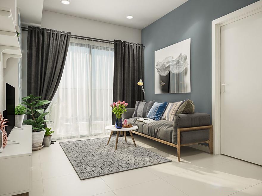  Phong cách thiết kế nội thất hoàn hảo trong căn hộ 59,19m² nhà chị Trà – Gold Season					