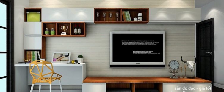  Bố trí nội thất thông minh với những mẫu kệ tivi kết hợp bàn làm việc					