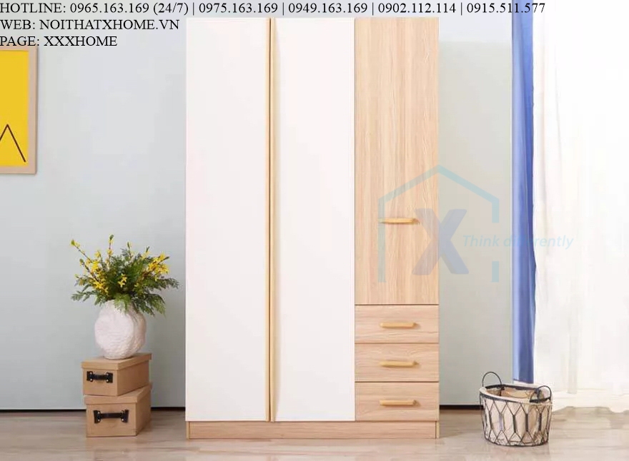 TỦ QUẦN ÁO TỦ ĐỒ GỖ X HOME Hà Nội Sài Gòn XHOME3308