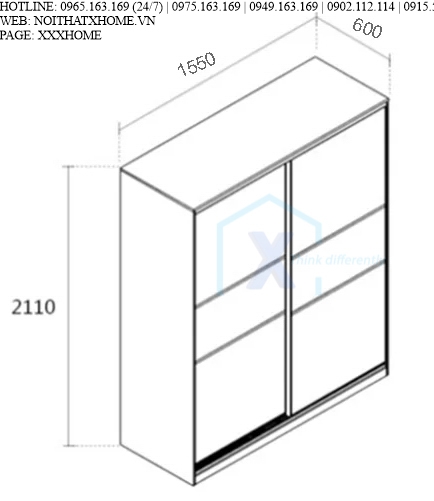 TỦ QUẦN ÁO TỦ ĐỒ GỖ X HOME Hà Nội Sài Gòn XHOME3314