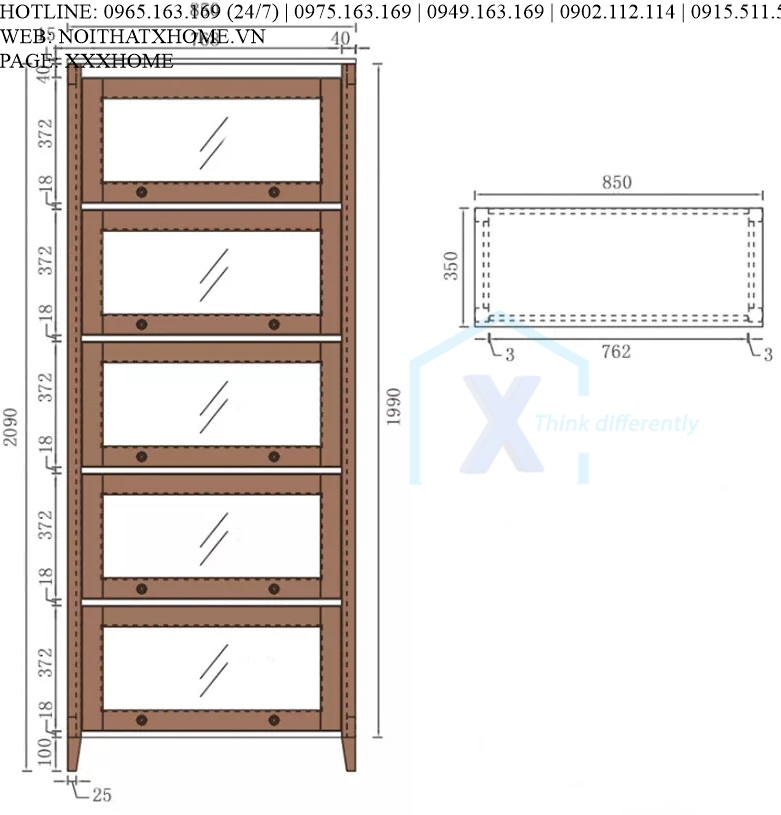 TỦ TÀI LIỆU GỖ X HOME HÀ NỘI SÀI GÒN HỒ CHÍ MINH XHOME2206